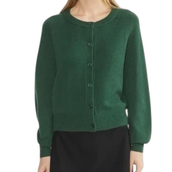 Aritzia Wilfred Wool Cashmere Cardigan Green Button Front Womens Medium Sweater - Picture 2 of 9